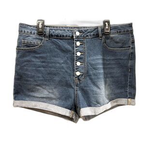 Shein Curve Front Button Denim Shorts - Size 3XL